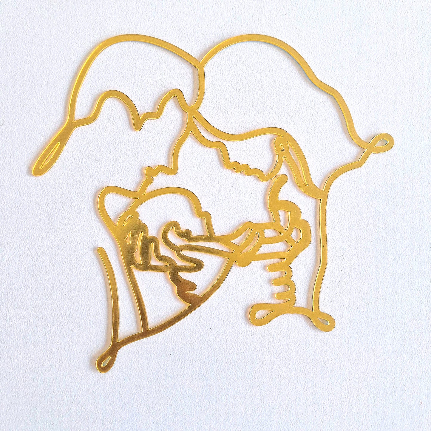 Line Art Couple & Baby Gold Topper